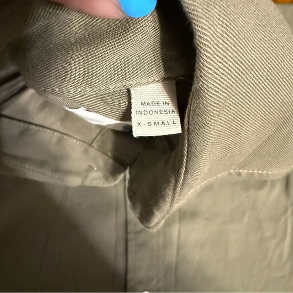 Buck Mason Midi Twill Shirt Dress in Olive Green Sz XS Long Sleeve Relaxed Fit - Picture 9 of 15